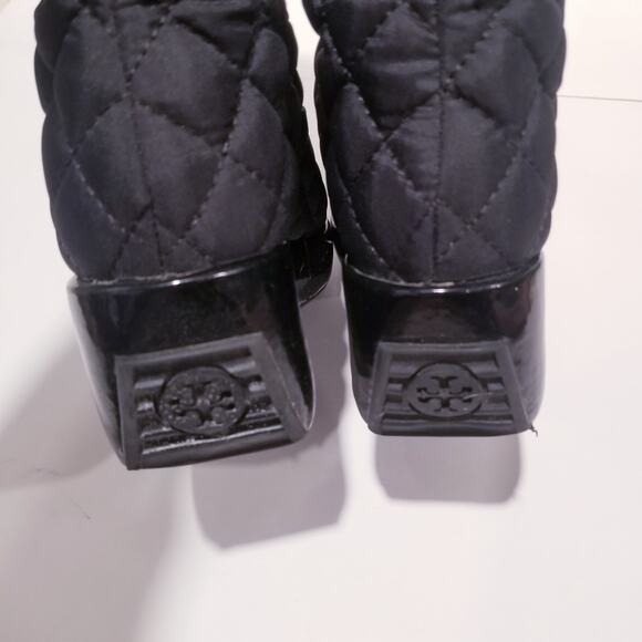 Tory Burch Gigi Black Quilted Tassels Boots - Picture 5 of 10